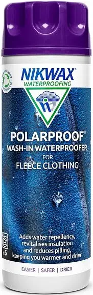 Nikwax POLAR PROOF Wash-in Waterproofing for Fleece, Ski Wear, Wool & Fibre-pile, Ads Water Repellency & Revives Breathability, Recommended for Polartec, Primaloft, All Synthetic Insulation, 300ml