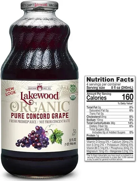 Lakewood Organic Pure Concord Grape Juice (32 fl oz)