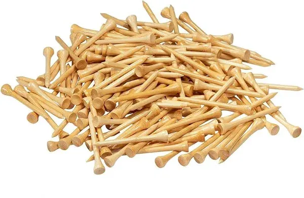 300 Pack Bamboo Golf Tees in Bulk (2 3/4 inch, Natural Wood Color)