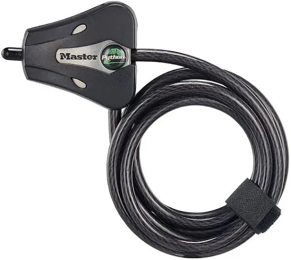 Master Lock Cable Lock, Python Adjustable Keyed Cable Lock, 6 ft. Long, Black