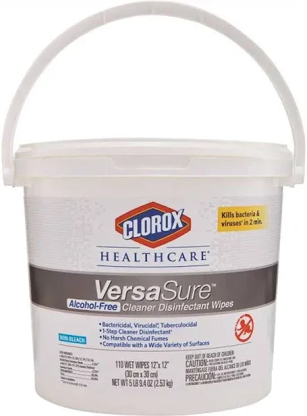 Clorox Healthcare VersaSure Disinfectant Wipes, 110 Wipes/Bucket (31759)