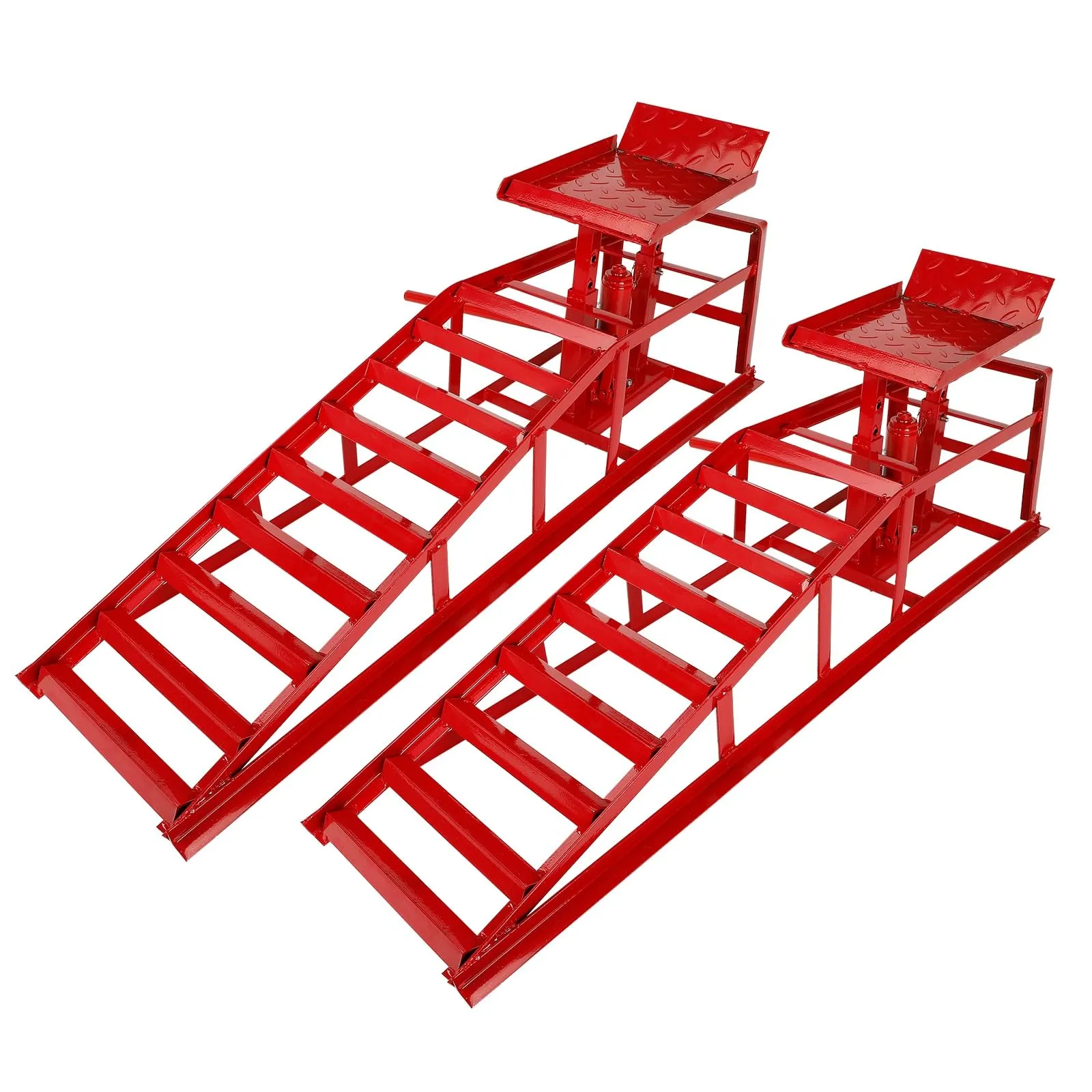 2 Packs Automotive Car Service Ramp Low Profile Car Lift Service Ramp Truck Trailer Garage 5 Tons 5T 10000lbs, Automotive Hydraulic Lift Repair Frame Lift, Height Hydraulic Vehicle Ramp (Red)