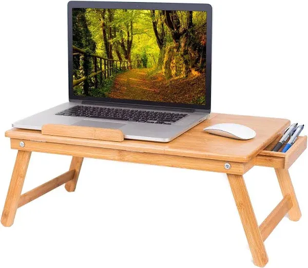 Bamboo Laptop Bed Tray (natural),With Foldable Legs,Storage Drawer,Adjustable Tilt Section And Removeable Stopper - Buy Laptop Desk / Study Table,Lap Desk Laptop Tray,Folding Laptop Bed Tray Product on Alibaba.com