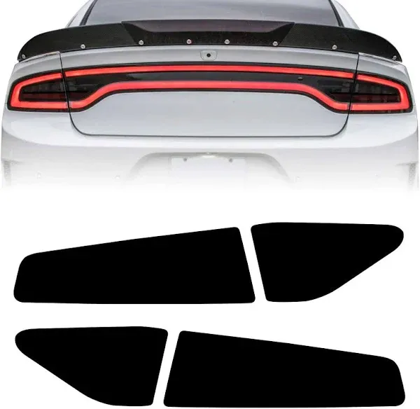 NDRUSH Blackout Taillight Vinyl Tint Film, Precut Overlays, Tail Light Wrap Cover Compatible with Dodge Charger 2015 2016 2017 2018 2019 2020 2021