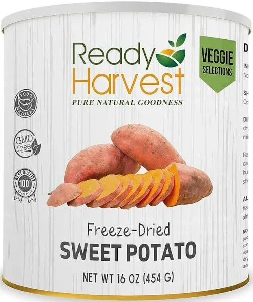 Ready Harvest Freeze-Dried Sweet Potatoes | Camper Must-Haves Camping Essentials | Hurricane Preparedness Items As Survival Food | Pantry Staples | #10 Can | 25-Year Shelf Life