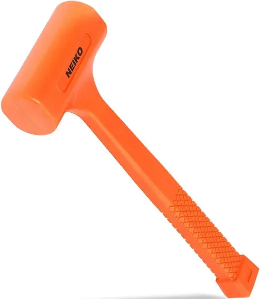 NEIKO 02847A 2 LB Dead Blow Hammer, Neon Orange | Unibody Molded | Checkered Grip | Spark and Rebound Resistant(Pack of 2,20 Count Total)