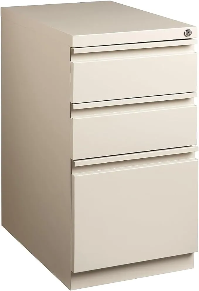 Staples 375798 3-Drawer Mobile Pedestal File Cabinet Putty (20-Inch)