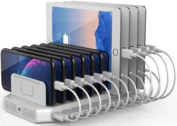 Unitek Charging Station, 96W 10-Port USB Rapid Charging Dock Hub with 2x QC3 USB