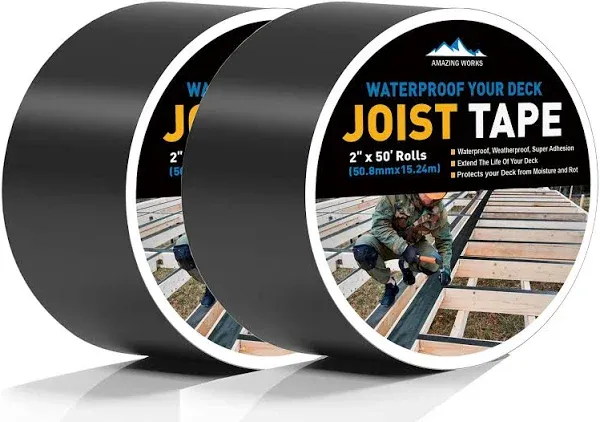 Joist Tape - Heavy Duty Deck Joist Tape, 1 Roll of 4&#034; X 50&#039; Waterproof &amp; Weather