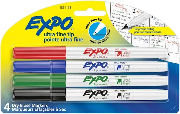 Expo Low-Odor Dry Erase Markers Fine Tip