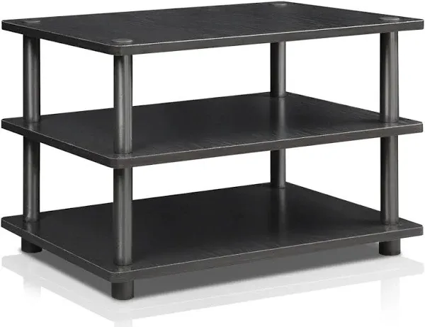 Black Furinno Turn - N - Tube Easy Assembly 3 - Tier Corner TV Stand