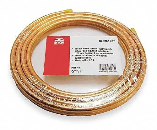 Mueller Industries 50 ft. Soft Coil Copper Tubing, 1/4" Outside Dia.