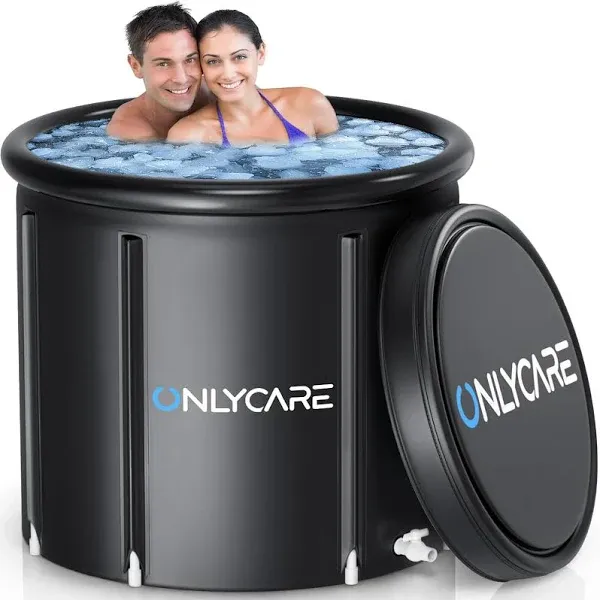 ONLYCARE Ice Bath Tub for Athletes - Upgrade XXL 135 Gal Cold Plunge Tub with Cover - Multiple Layered Cold Water Portable Ice Pod for Therapy Recovery at Home Outdoor Gym