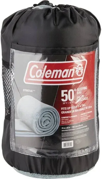 Coleman - Stratus Fleece Sleeping Bag Liner, 50F Sleeping Bag, 33 x 75-in.