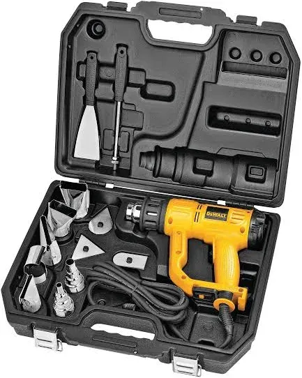 DEWALT Heat Gun with LCD Display & Hard Case/Accessory Kit (D26960K), Yellow