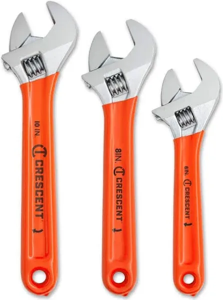 Crescent 3 Pc. Adjustable Cushion Grip Wrench Set 6 inch, 8 inch & 10 inch - AC26810CV