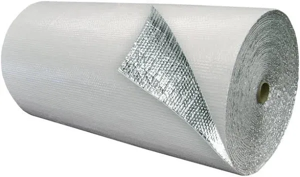 rFoil Double Bubble Insulation 48" x 125’ (500 sq. ft.) - Reflective Insulation for Colder Climates - Foil Faced Insulation Roll - Radiant Barrier & Vapor Barrier to Block Moisture