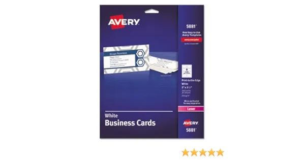 Avery 5881 White Business Cards 2&#034; x 3.5&#034; 160 Cards New Sealed  #16236