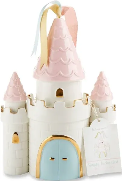 Baby Aspen Simply Enchanted Ceramic Porcelain Princess Castle Piggy Bank Room Decor & Gift, Multicolored , 7.3x4.1x10.2 Inch (Pack of 1)