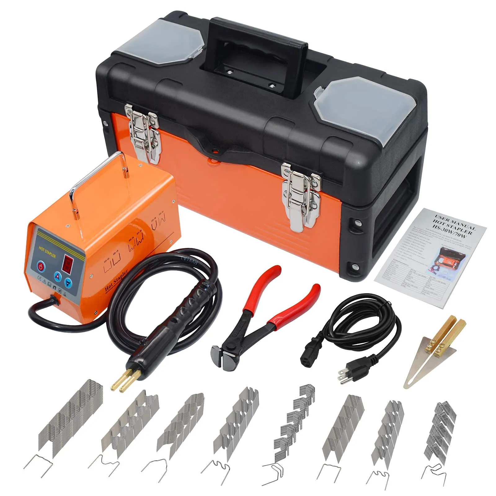 Plastic Welding Kit With 800pcs Staples/5level<wbr/>s Power/led Display Light 110v Car