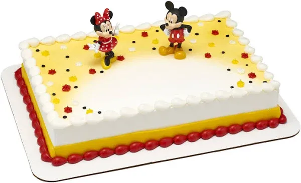 DecoSet® Disney Mickey Mouse and Minnie Mouse Cake Topper, 2-Piece Topper Set, Durable Food-Safe Plastic