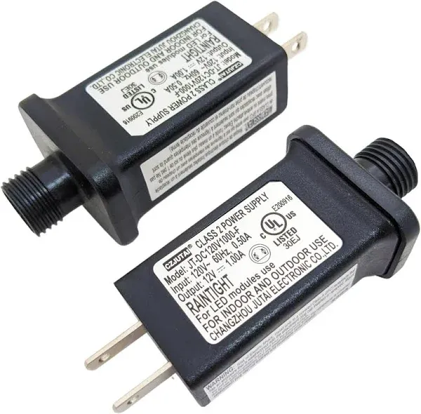 2 Pack Raintight 12V 1A LED Transformer