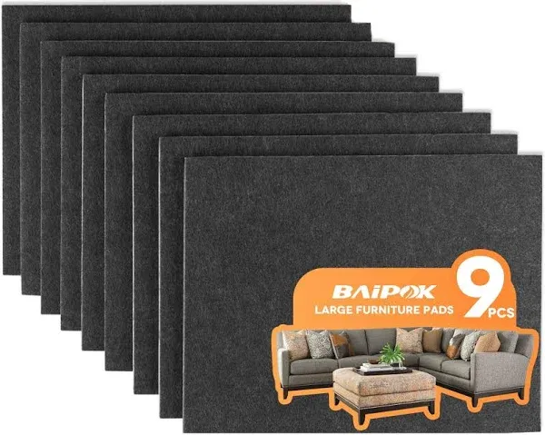 Furniture Pads 9 Pieces 8&#034; x 6&#034; x 1/5&#034; Furniture Felt Pads Self Adhesive, Cut...