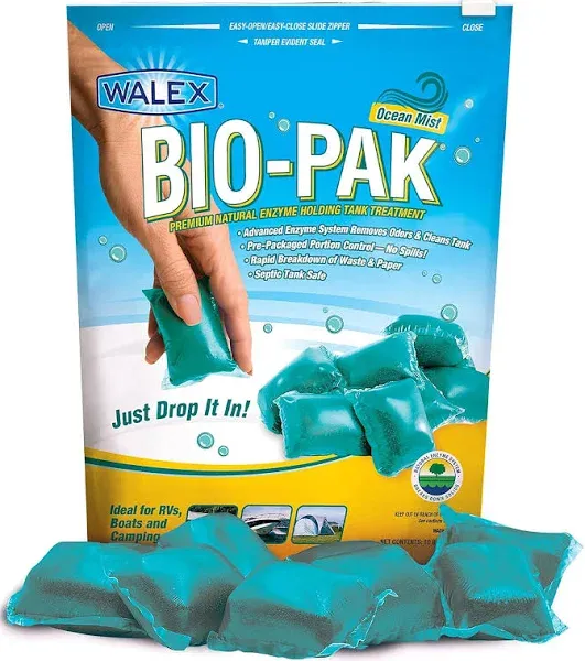 Walex Bio-Pak RV Marine Natural Enzyme Black Holding Tank Deodorizer Drop-Ins...