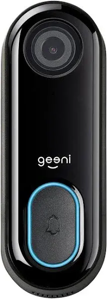 Geeni Doorpeek Doorbell Camera - WiFi Security Door Bell with 1080p Video and 2-Way Audio Speaker, Motion and Chime App Alerts, Compatible with Alexa, Google Home, Wired, Black