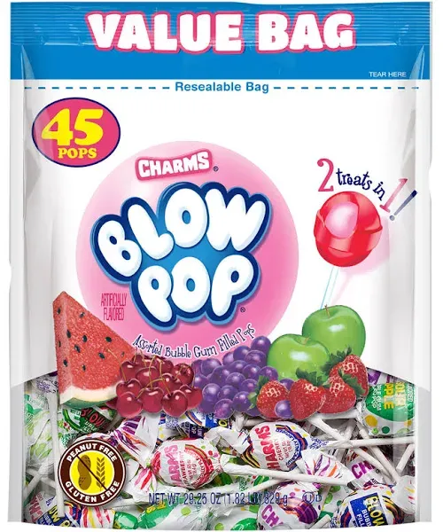 Charms Blow Pops, Assorted Flavors, 100-Count Box (8138)