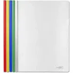 Binditek 40 Pack Clear Report Covers with Sliding Bars,5mm Sliding Bar File Folder Binder,20 Sheet Capacity,5 Assorted Colors,Back to School Supplies