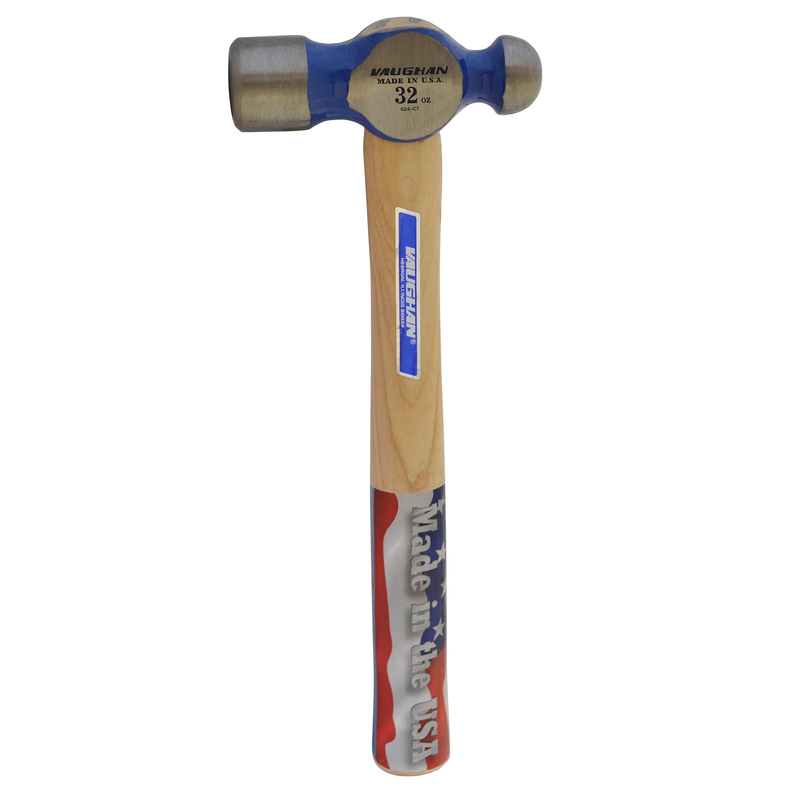 Vaughan S432 32-Ounce Hickory Handle Super Steel Ball Pein Hammer, 15...