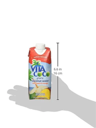 Vita Coco 500 mL Peach and Mango Flavored Coconut Water (Pack of 12)