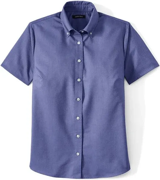 Lands&#x27; End School Uniform Girls Short Sleeve Oxford Dress Shirt, NWT