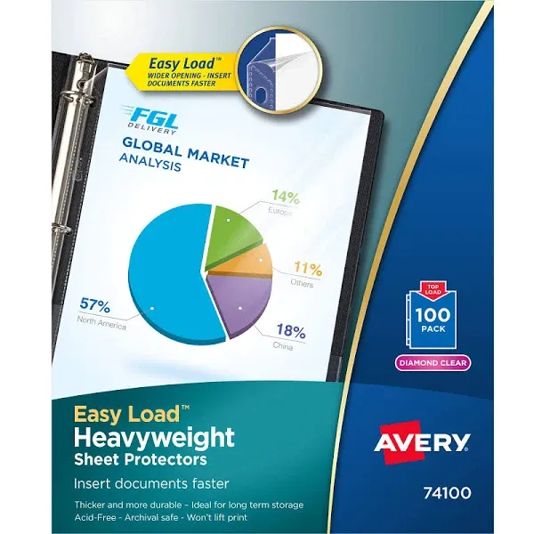 Avery Diamond Clear Heavyweight Sheet Protectors