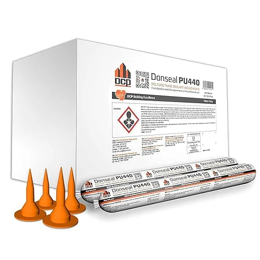 DCP Donseal PU440 Polyurethane Sealant for Concrete, Sidewalk - Expansion Joint Filler, Non-Sag, Waterproof Caulk for Foundation, Walls - Sausage - 20.2 fl. oz. - Grey - Box of 20