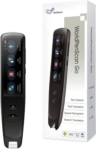 Penpower WorldPen Scan Go | OCR Reading Pen for Dyslexia | Pen Scanner | Language Translator | Text to Speech | Wireless Standalone | LCD