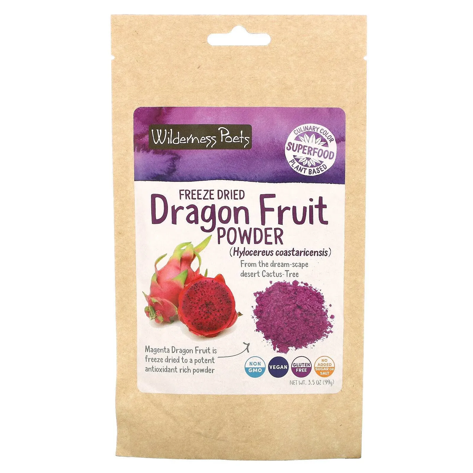 Wilderness Poets Freeze Dried Dragon Fruit Powder 3.5 oz (99 g)