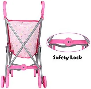 Dream Collection, Doll Stroller - Metal Fold Up and Down Umbrella Stroller... 