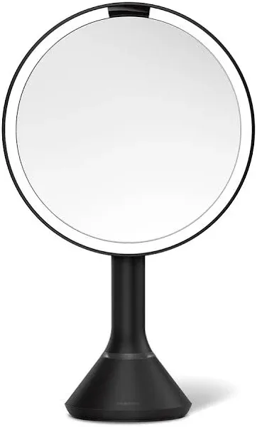 simplehuman 8" Round Sensor Makeup Mirror with Touch-Control 5x Magnification, Rechargeable and Cordless