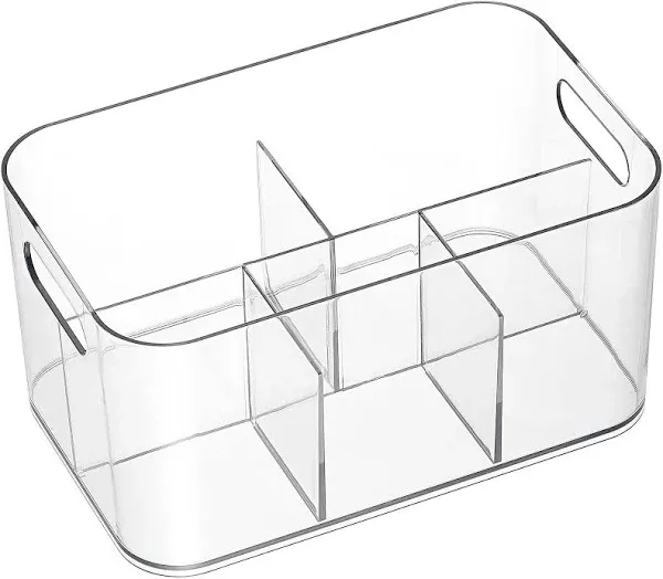 AOZITA 5-Compartment Clear Plastic Bin