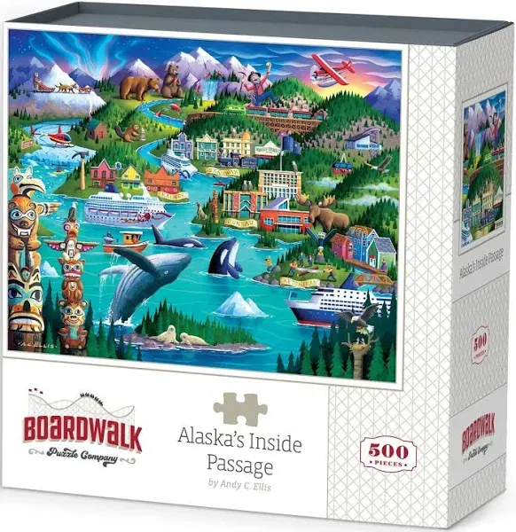 Boardwalk Alaska's Inside Passage 500 Piece Jigsaw Puzzle