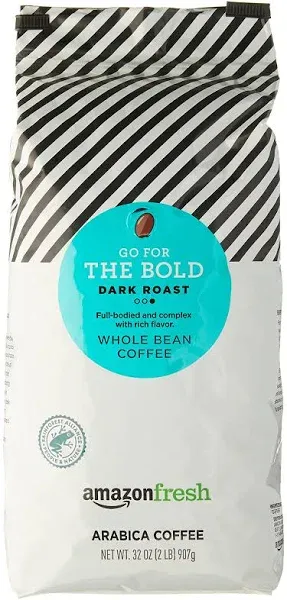 AmazonFresh Go For The Bold Ground Coffee, Dark Roast, 32 Ounce