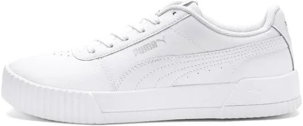 PUMA Women&#039;s Carina 370325-02 White Leather Casual Low Top Sneaker Size 10 