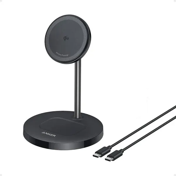 Anker 313 Wireless Charger (Stand) with Anker MagGo 2-in-1 Charging Station