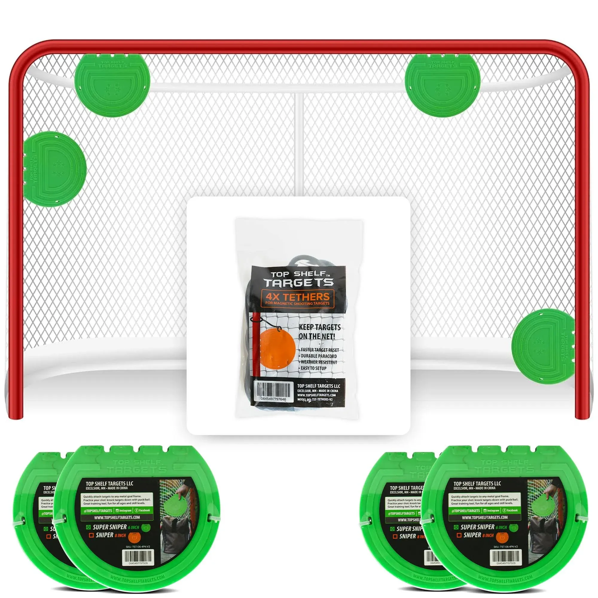 Super Sniper 6 Inch Magnetic Shooting Targets for Hockey and Lacrosse Trainin...