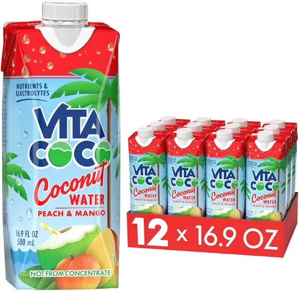 Vita Coco Peach & Mango Coconut Water (16.9 fl oz)