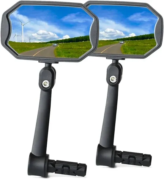 Bar End Bike Mirrors, High–Definition Convex Glass Lens for E-Bike Handlebars, Scratch Resistant, Safe Rearview 1 Pair Bicycle Mirror BT-015(Right And Left Side)