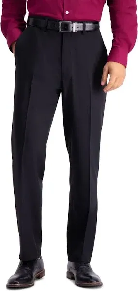 Haggar Tailored Fit Pants size 36W x 30L Black Comfort Flex Waist Stretch New!