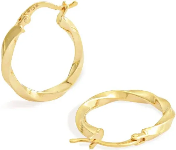 Jewelry Atelier Gold Filled Hoop Earrings Collection - 14K Solid Yellow Gold for